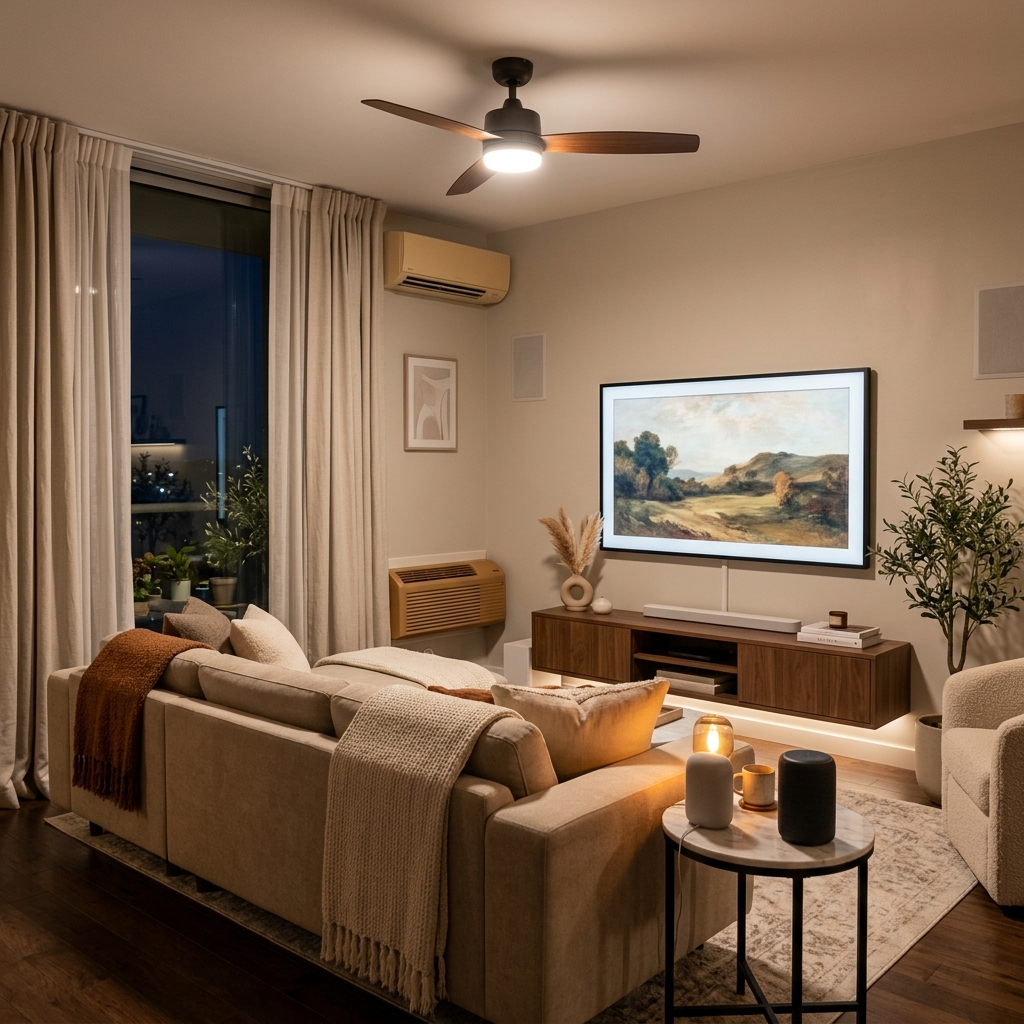 Living room in cinema mode